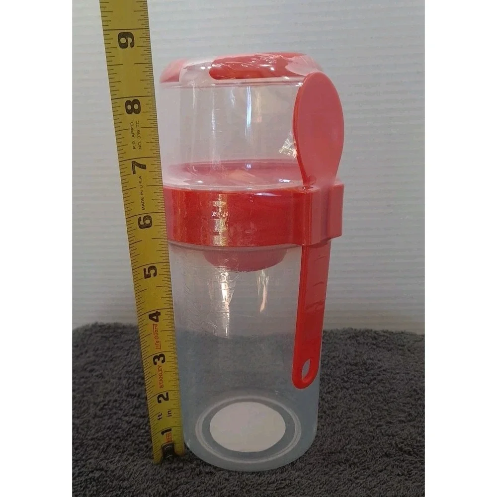 NEW Set Of 2 Target Cereal Cup Or Salad Cup‎ With Separate Compartment & Spoon